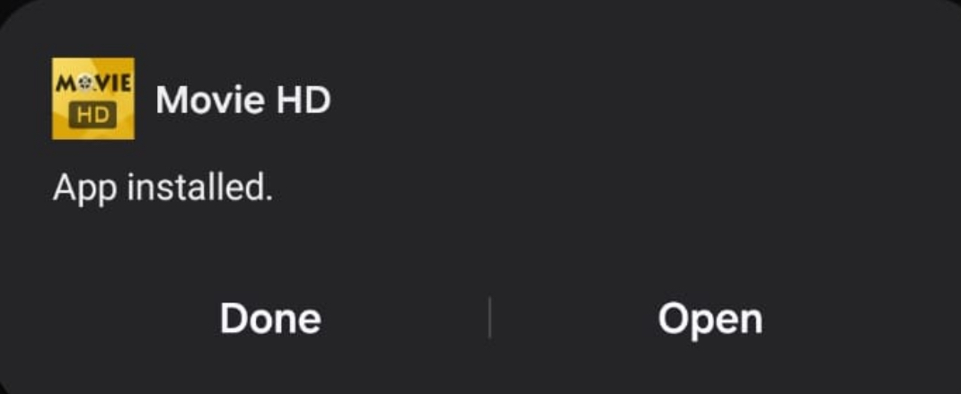 Open Installed Movie HD App