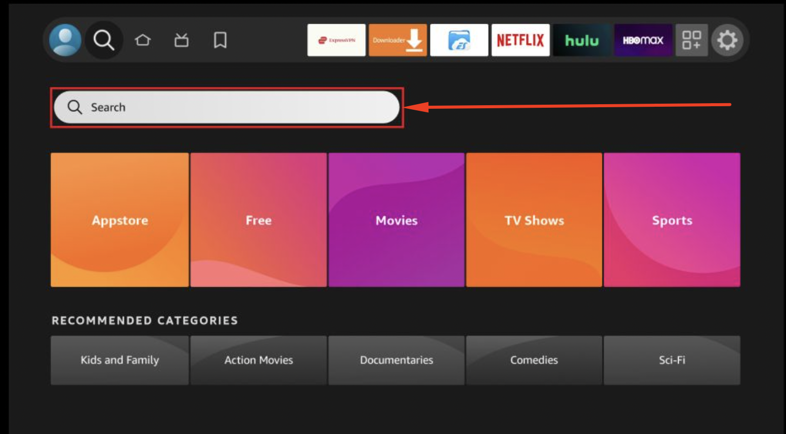 Search in FireStick